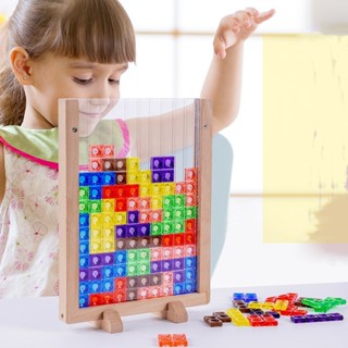 兒童兒童3d立體俄羅斯方塊拼圖早教益智鍛煉邏輯思維桌面積木遊戲玩具益智玩具