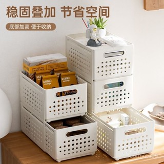 伸縮式桌麵收納盒化妝品整理盒廚房收納筐辦公室零食雜物收納盒㊣QINJ STORE