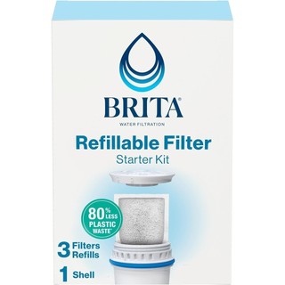 Brita Refillable 濾芯3入+外殼 體驗包 適 Brita 圓型濾水壺 成分同白色圓形濾心 2023年底製