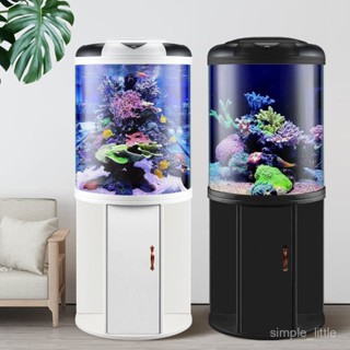 【免運/可開發票】客廳傢用半圓形魚缸 免換水懶人生態造景玻璃魚缸 水草缸水族箱 客廳小魚缸 水族裝置 烏龜缸