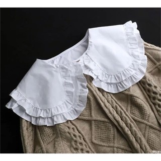 假領子 設計感荷葉邊娃娃領假領子女高階百搭減齡衣服領子假襯衫裝飾大領 假領口 領子 假領 假領片 襯衫領 飾品 穿搭配件