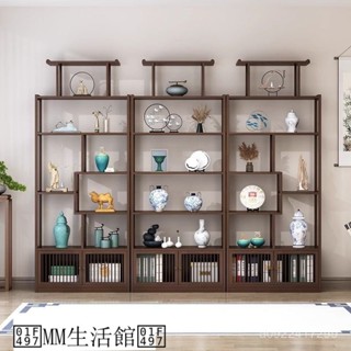 #三聯發票#免運#下殺價 博古架實木中式茶室展示櫃多寶閣擺件隔斷客廳茶葉置物架書架架子
