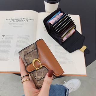 【LPshoe】卡包 卡夾 卡包女小巧多卡位複古百搭扣折疊零錢包信用銀行卡套夾證件卡片包
