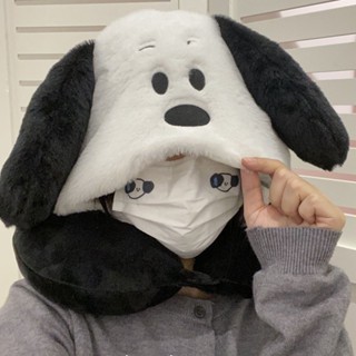 護頸枕 旅行枕 午睡枕🔥 日係史努比連帽u型枕女護頸脖午休坐車飛機旅行護頸便攜旅遊可愛