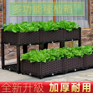 宅配免運🚛優選🌟蔬菜種植箱種菜神器傢庭陽臺種菜盆樓頂特大號花箱長方形塑膠花盆
