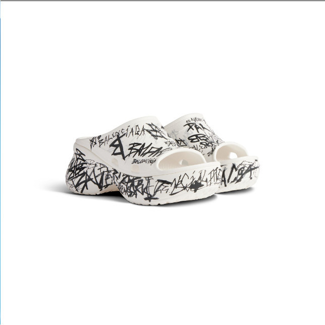 正品代購BALENCIAGA 巴黎世家 24新品 POOL CROCS™ GRAFFITI 橡膠 拖鞋式涼鞋
