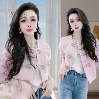 高品質新中式重工時尚顯瘦短外套女春季新款輕奢氣質寬松國風上衣 新中式外套 國風外套 盤扣外套 女生外套 薄款外套 開衫外