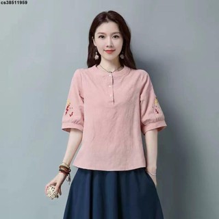 上衣👍民國中式唐裝女夏季復古棉麻茶服禪意漢服改良中國風女裝旗袍上衣