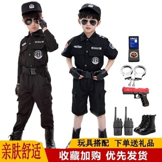 【臺灣-出貨】兒童萬聖節服裝兒童特種兵服裝衣服警官男童特警角色扮演警察幼兒園軍裝套裝