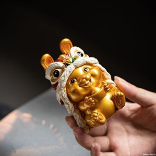 爆炸糖的小店-茶寵擺件遇水變色兔子精品養生醒獅茶盤茶臺飾品裝飾茶具茶桌配件