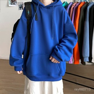 秋上新🌸港風秋冬季純色連帽衛衣男 帽T男 連帽衛衣男 素色長袖外套男 連帽衛衣男秋季外套寬鬆 美式高街帽衫大碼上衣男 R