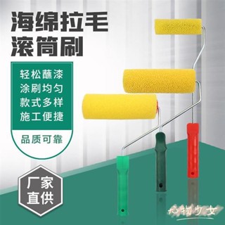 桃園出貨💓8寸滾筒刷 拉毛海綿刷 彈性塗料矽藻泥拉花墻工具 施工防水油漆塗料滾筒 油漆滾輪 迷你滾刷 塗料滾刷a413