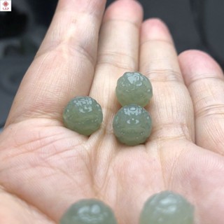 貔貅配飾 天然和田玉貔貅10mm單顆珠子手串 吊墜玉石手鏈diy文玩配飾