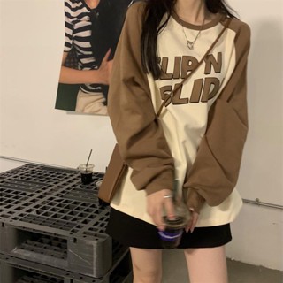 LW湯圓女裝-長袖T恤女秋季小眾寬鬆插肩袖寬鬆慵懶風上衣dxt