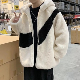 羊羔毛外套 絨毛外套 保暖情侶裝 潮牌棉服男 冬季加絨加厚羊羔毛外套 港風寬鬆毛毛外套 棉衣ins 棉襖 保暖外套