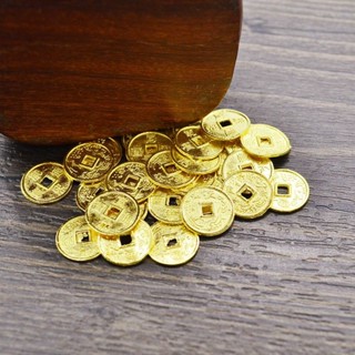 【小擺件】1.0鍍金色小銅錢DIY飾品配件發財樹搖錢樹迷你五帝錢十帝錢小號