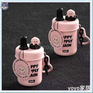 💖yoyo家居💖新款 夏季 咖啡杯 保冷 保溫 便攜 吸管 時尚 卡通 小巧 高顏值 水杯 316不鏽鋼 杯子