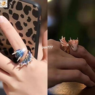 🎊臺灣出貨🎊🥰情侶款爆款星空小飛龍 開口戒指 時尚個性小眾指環 送閨蜜永久可調節情侶款