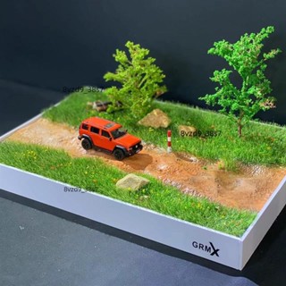 ✨沙盤風火輪✨手工模擬草地微景觀 成品模型汽車越野桌面場景 長方形長條苔蘚公路