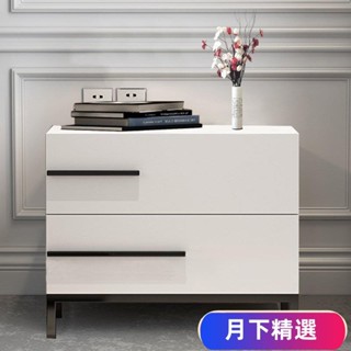 免運【新品】可開發票實木床頭櫃現代簡約輕奢矮櫃多功能收納櫃收納櫃白色小型櫃抽拉櫃YX01