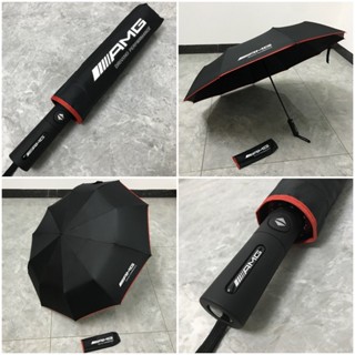 《小懂館》Mercedes Benz 賓士 AMG 全自動雨傘 23吋 3M反光帶黑膠防曬晴雨傘 汽車廠牌LOGO雨傘
