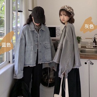 GALA衣櫥 秋季新款學院風牛仔外套女學生韓版寬鬆網紅衕款bf風大口袋上衣