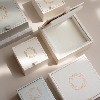 客製化 飾品盒 禮品盒 高檔木質拉絲珠寶盒 Ins風輕奢首飾包裝盒 項鍊戒指耳環飾品收納盒