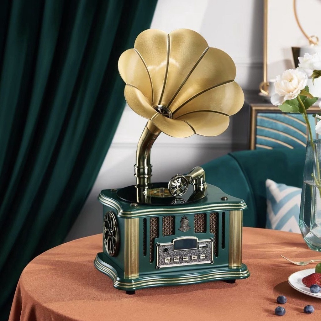 🔵【熱銷唱片機】🔵專業立體聲炫酷小型留聲機古典復古音箱高顏值INS情侶個性潮流