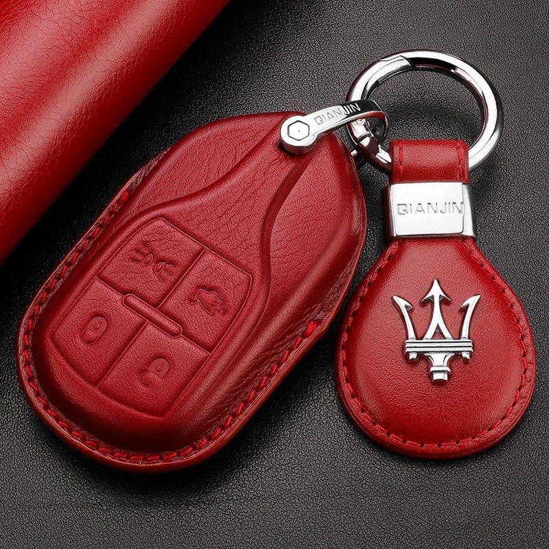『葰葰精品店』瑪莎拉蒂 鑰匙套 瑪莎拉蒂車真皮鑰匙套Levante萊萬特吉博力Ghibli總裁鑰匙包扣殼#bofu355