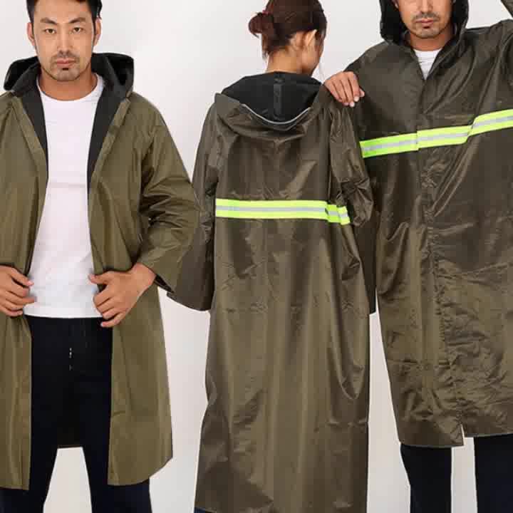 *HK06* 愛家四季通用連體橄欖綠成人戶外搶險救援便攜加厚防護透氣軍綠雨衣