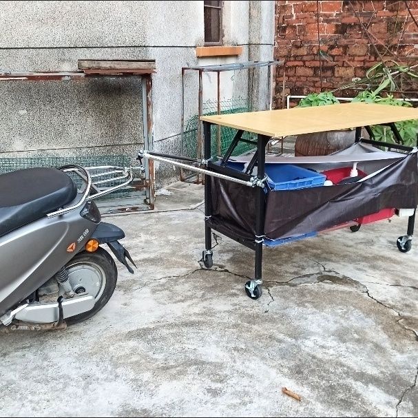 -悅萊露營車拖車桿連接電瓶車自行車擺攤露營鏈接器連接桿米亞生活用品