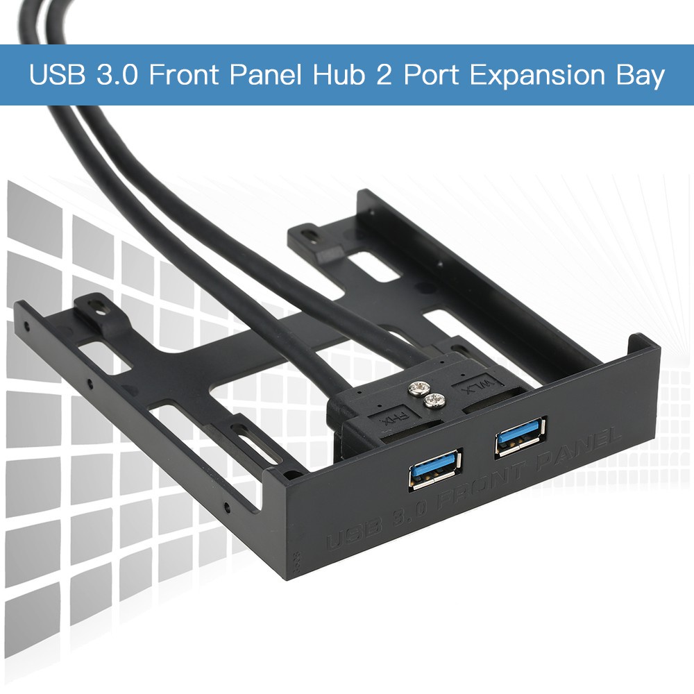 USB 3.0前面板集線器2端口擴展托架20針腳至USB3.0 60厘米支架適配器電纜 kkmoon