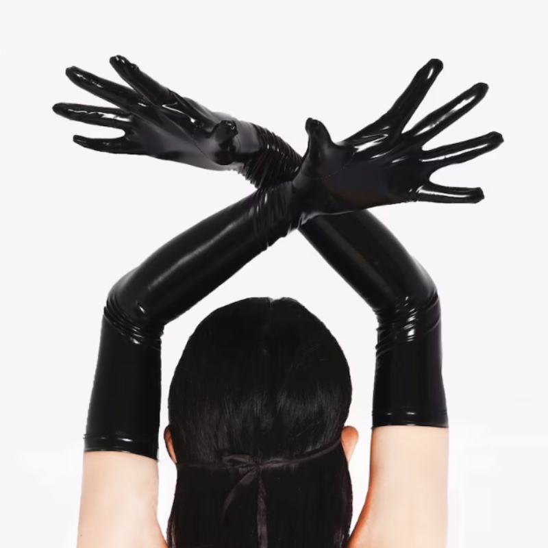 【保密出貨】【熱賣新品】乳膠手套長短款黑色latex gloves全身動漫cosplaybdsm調敎內衣情趣內衣