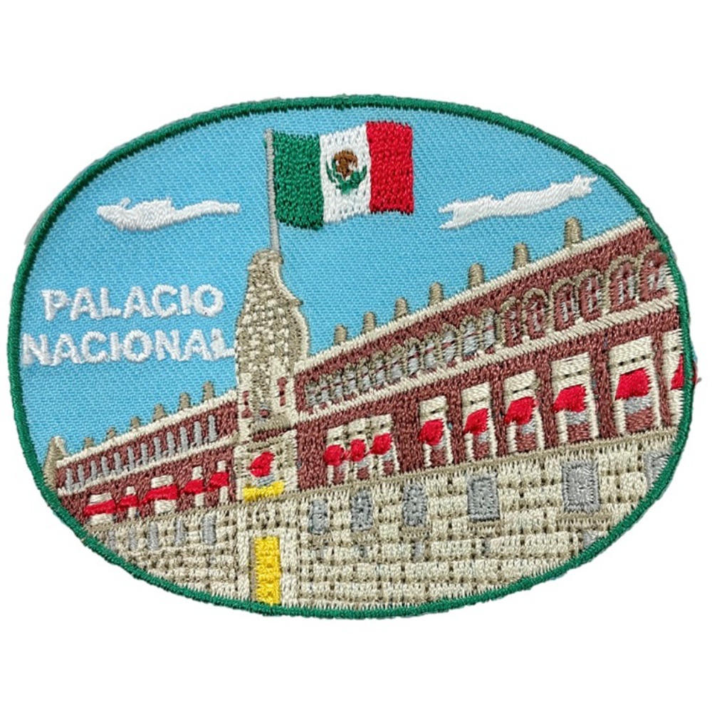 【A-ONE】墨西哥 國家宮 徽章 胸章 立體繡貼 裝飾貼 徽章 刺繡布貼 布章 臂章貼 飾品背膠補丁貼