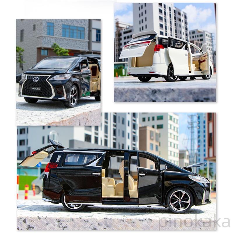 模型車 1:24 LEXUS 雷克薩斯 凌志 LM300 MPV 保姆車 仿真汽車合金車模 聲光回力開門 生日聖誕節禮物