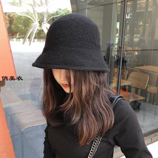 秋冬帽子 百搭帽子 帽 子女春秋時尚羊毛針織漁夫帽 秋天帽 子韓版百搭小沿毛線帽 秋季潮