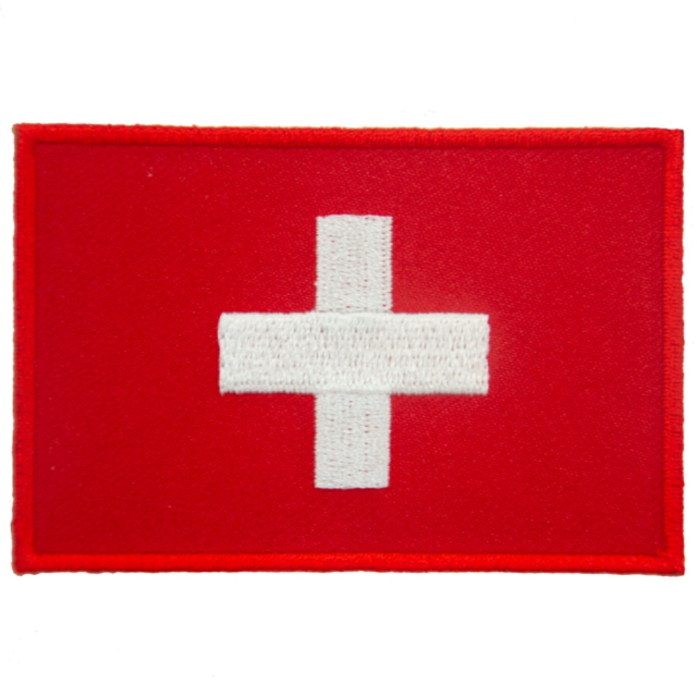 【A-ONE】瑞士 背膠士氣章 布藝肩章 Flag Patch背包貼 熱燙胸章 熨斗補丁貼 臂章