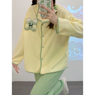 長袖睡衣套裝🎀 ins可愛嘟嘟貓睡衣女春秋季新款長袖甜美寬松高檔休閑套裝薄款
