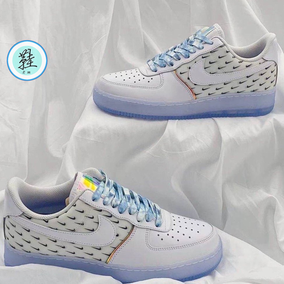 Nike Air Force 1'07 PRM 骨白冰藍 迷你鈎 休閒鞋 冰底 CK7804-100