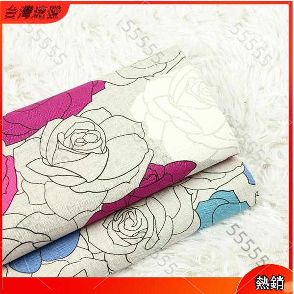 👕民族风👕 韓國厚棉布北歐風玫瑰花印花布料 手工DIY 口金包包服裝材質
