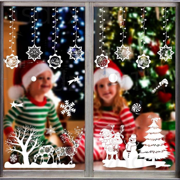 【耶誕節狂歡】聖誕節派對 耶誕貼紙 聖誕玻璃窗貼🎄聖誕老人 馴鹿 雪人 聖誕節派對裝飾 DIY裝飾貼紙 耶誕節