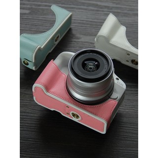 ✖適用佳能R50相機套Canon r100半套底座 粉色皮套EOS R8斜紋