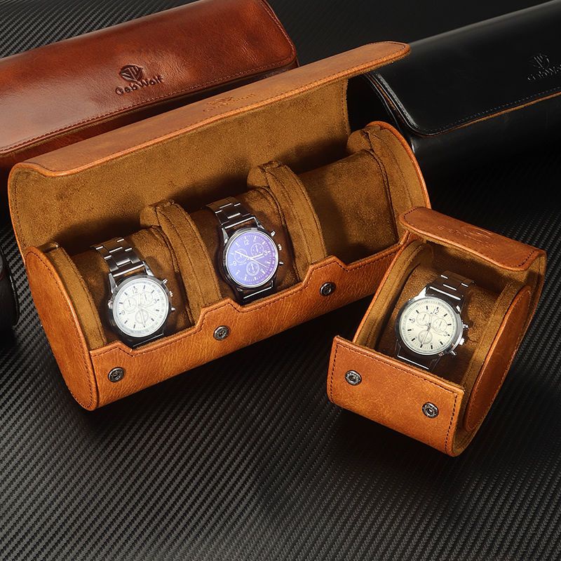 手錶收納盒 手錶盒 錶盒 手錶收藏盒 首飾盒 木質手錶盒 手錶眼鏡盒高档手表收纳盒真皮便携式手表盒单只腕表展示盒旅行家用