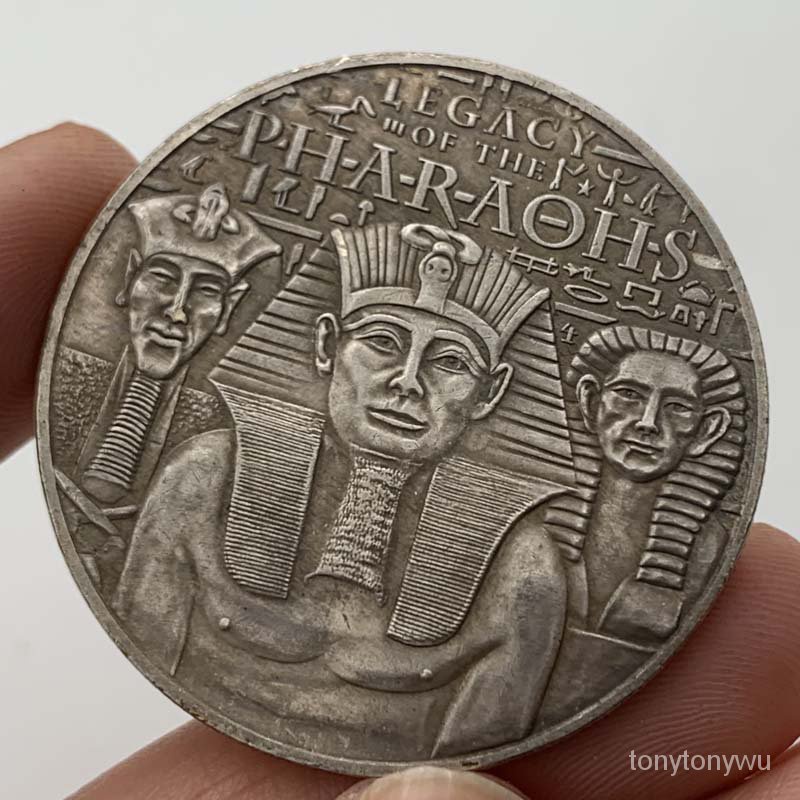 限時下殺 流浪幣金字塔埃及黃銅舊銀紀念章 創意工藝把玩銅銀硬幣紀念幣 TLGB