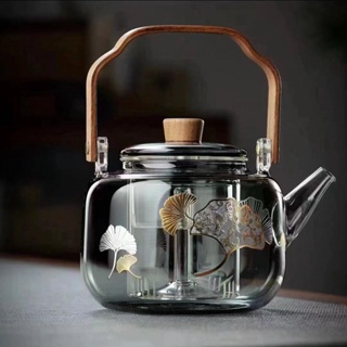 #茶壺# 四代提梁壺玻璃耐高溫電磁爐燃氣灶玻璃茶壺