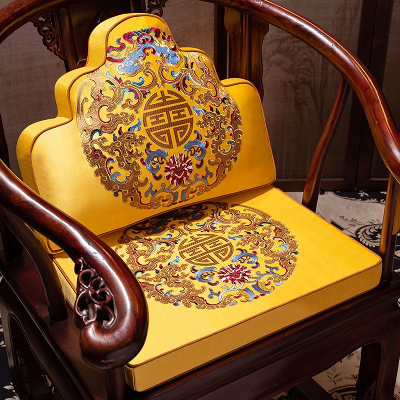 中式太師椅墊 實木椅墊中式紅木椅乳膠墊餐椅墊新中式圈椅太師椅墊子茶椅墊防滑