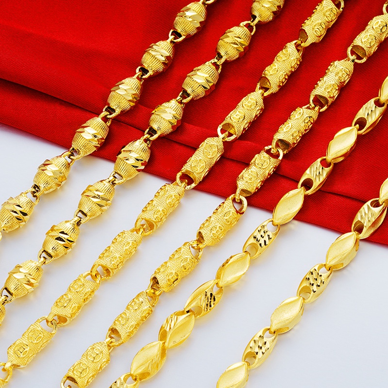 【現貨】黃銅保色越南沙金男項鍊女士 潮牌南非錫金首飾