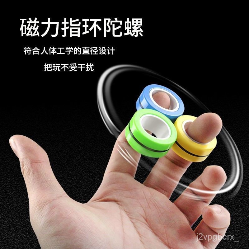 2023好貨磁性圓環指尖解壓磁力手環戒指玩具科技感禮物抖音衕款手指陀螺