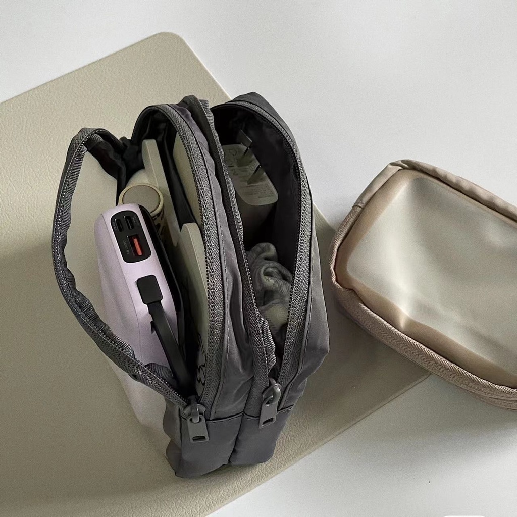 日系elecom立體大容量雙層化妝洗漱包數碼整理包旅行雜物收納包