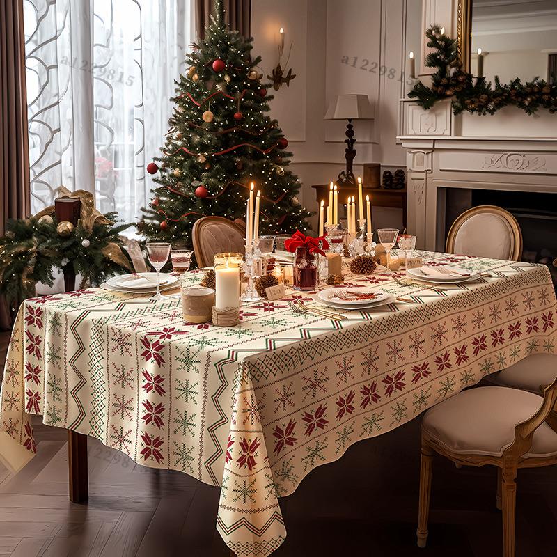 聖誕現時免運💟新款聖誕節裝飾用品創意聖誕桌布餐桌裝飾居家裝扮餐廳臺布蓋布 量大價優 可批發 節日裝飾 節日佈置